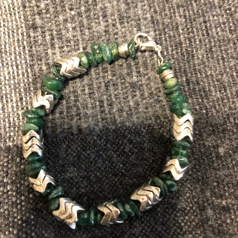 Sterling silver and stone bracelet